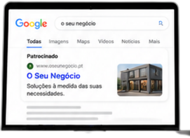 Exemplo ilustrativo de um anúncio patrocinado na Pesquisa Google