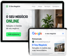 Exemplo de website profissional acompanhado de anúncio na Pesquisa Google